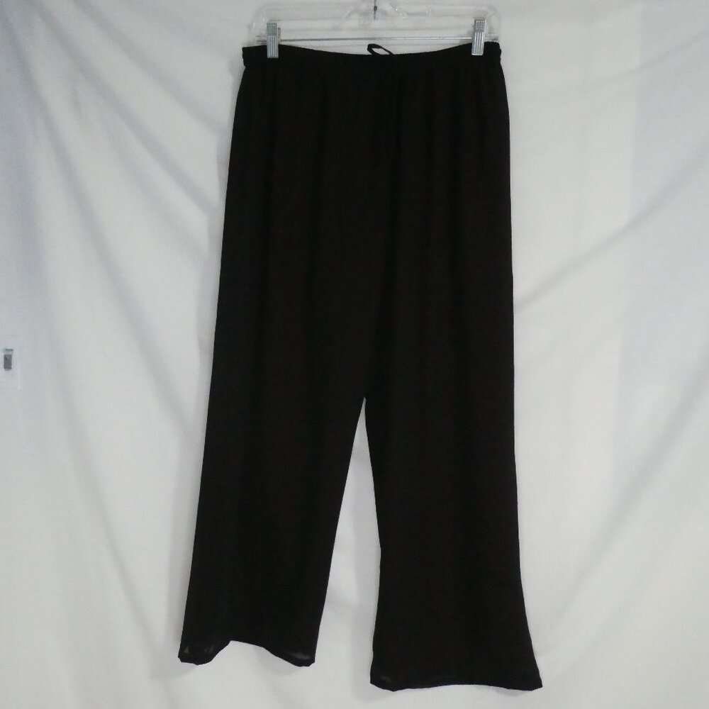 Black Textured Sheer Pants | xxxl | Stretchy Waistband | Drawstring | Lined